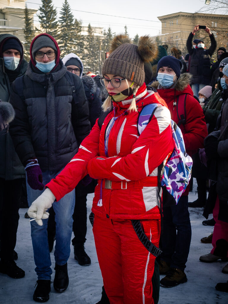 Митинг в Первомайском сквере 31 января 2021 года. Фото Елены Берсеневой
